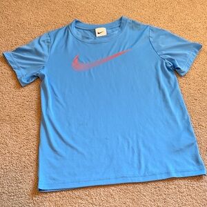 Nike Light Blue Tee with Orange Swoosh